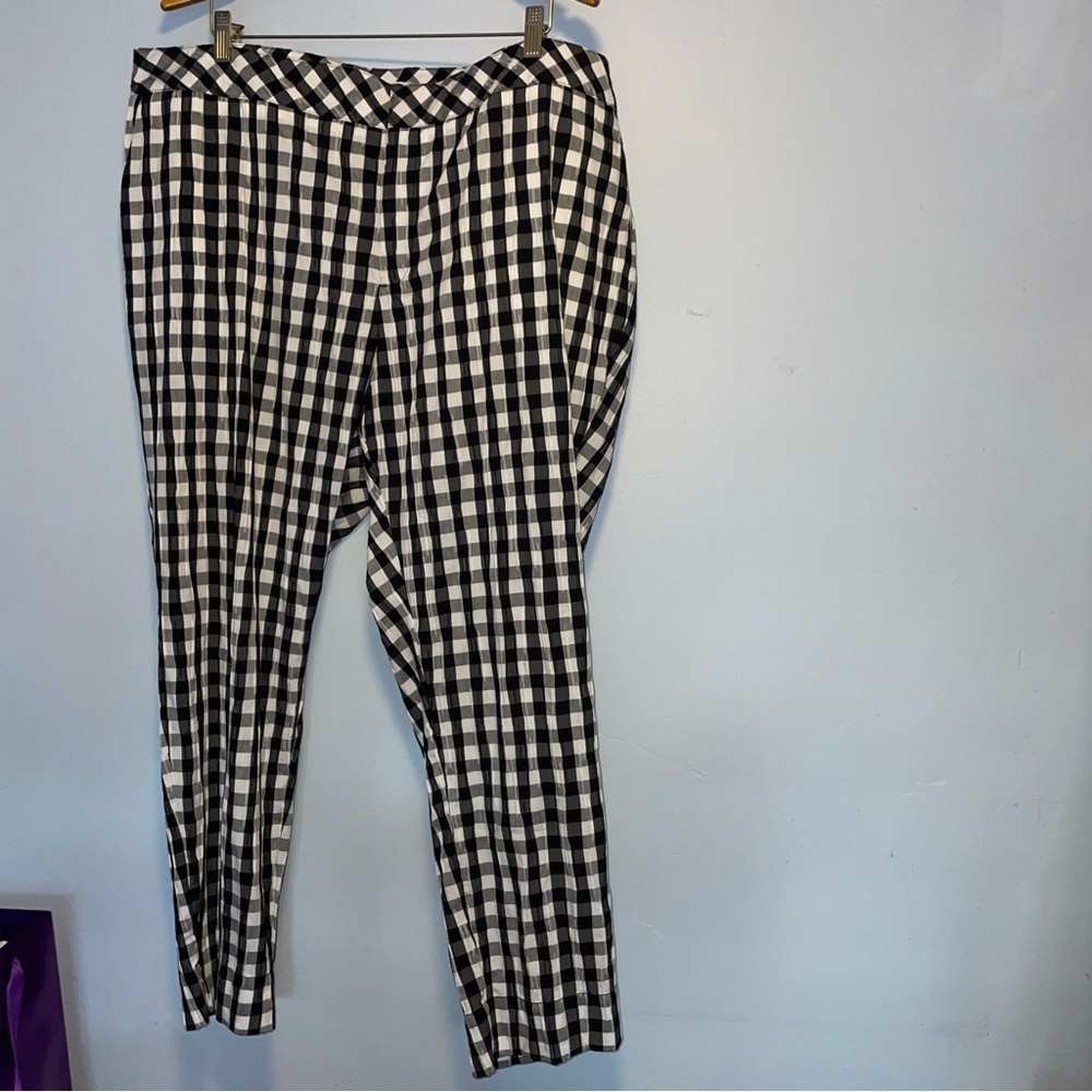 NWT Foxcroft Black and White weekender gingham Ankle Pants 22W - Picture 6 of 9